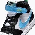 Scarpe per bambini Nike Court Borough Mid 2 white/black/arctic green/football blue 5