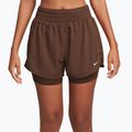 Pantaloncini da donna Nike One Dri-Fit High-Waisted 3" 2In1 cacao wow/white