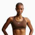 Reggiseno sportivo da donna Nike Swoosh Medium Support cacao wow/white