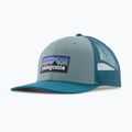 Cappellino con visiera Patagonia P-6 Logo Trucker Hat blue sage