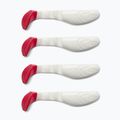 Esca in gomma Relax Hoof 4 Tail 4 pezzi bianco/rosso