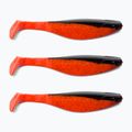 Esca in gomma Relax Hoof 6 Standard 3 pezzi nero arancio rosso glitterato