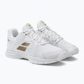 Scarpe da tennis Babolat donna SFX3 AC Wimbledon bianco/oro 4