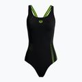 Costume da bagno intero donna arena Shadow One Piece nero/foglie