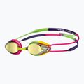Occhialini da nuoto per bambini arena Tracks JR Mirror blu giallo viola/fucsia/verde