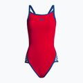 Costume da bagno intero donna arena Team Stripe Super Fly Back One Piece rosso fluo/royal
