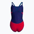 Costume da bagno intero donna arena Team Stripe Super Fly Back One Piece rosso fluo/royal 2