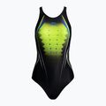 Costume da bagno intero donna arena One Placed Print One Piece nero/verde morbido