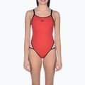 Costume da bagno intero donna arena Team Stripe Super Fly Back One Piece rosso/nero 5