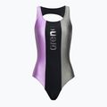 Costume da bagno donna arena Just O Back One Piece squalo/nero/provenza