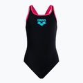 Costume da bagno per bambini arena Biglogo Swim Pro Back One Piece nero/freak rose