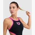 Costume intero donna arena One Biglogo One Piece nero/rosa fluo 4