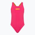 Costume intero Arena Team Swim Tech Solid freak rosa/verde tenue per bambino