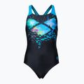 Costume intero per bambini arena Multi Pixels New Swim Pro Back nero/turchese
