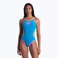 Costume intero donna arena One Double Cross Back One Piece turchese/rosa fluo/verde tenue 6