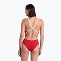 Costume da bagno intero donna arena Icons Super Fly Back Solid rosso / bianco 3