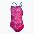 Costume intero Arena Daly Light Drop Back freak rosa/blu porcellana per bambini 2