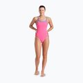 Costume da bagno intero donna arena Lace Back Solid rosa shocking/blu fiume 2