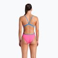 Costume da bagno intero donna arena Lace Back Solid rosa shocking/blu fiume 3