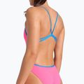 Costume da bagno intero donna arena Lace Back Solid rosa shocking/blu fiume 5