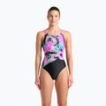 Costume da bagno intero donna arena Imaginary Swim Pro Back nero/ rosa shocking/multi 5