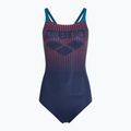 Costume intero donna arena Foggy Dots Swim Pro Back navy / blue cosmo