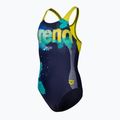 Costume intero per bambini arena Light Tricks Swim Pro Back navy/verde tenue/multi 3