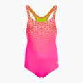 Costume da bagno intero per bambini arena Kikko V Swim Pro Back rosa shocking / verde tenue