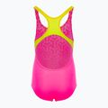 Costume da bagno intero per bambini arena Kikko V Swim Pro Back rosa shocking / verde tenue 2