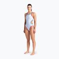 Costume intero donna arena One Fireflow Double Cross rosso/blu river/bianco multi 2