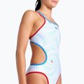 Costume intero donna arena One Fireflow Double Cross rosso/blu river/bianco multi 4