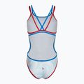 Costume intero donna arena One Fireflow Double Cross rosso/blu river/bianco multi 2