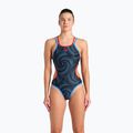 Costume intero donna arena One Fireflow Double Cross blue river/red/black multi