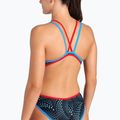 Costume intero donna arena One Fireflow Double Cross blue river/red/black multi 5