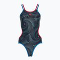 Costume intero donna arena One Fireflow Double Cross blue river/red/black multi