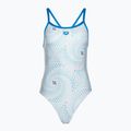 Costume intero donna arena Fireflow Challenge dorso blu fiume/bianco multi