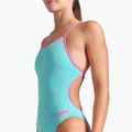 Costume da bagno intero donna arena Lace Back Solid acqua/rosa shocking 4