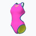 Costume intero donna arena One Biglogo One Piece rosa shocking/blu fiume 4