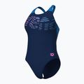 Costume da bagno intero donna arena Flowing V Back navy/turchese 4