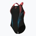 Costume da bagno intero donna arena Blast V Back nero/calipso corallo 4