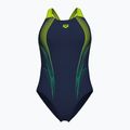 Costume da bagno intero donna arena Blast V Back navy/artic lime