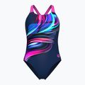 Costume intero donna arena Bloom Swim Pro Back Lb multi navy/navy/ rosa shocking