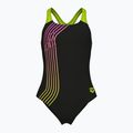 Costume intero Arena Sound Track Swim Pro Back nero/artico lime per bambini