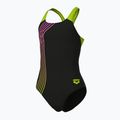 Costume intero Arena Sound Track Swim Pro Back nero/artico lime per bambini 4