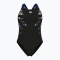 Costume intero donna arena Graphic V Back nero/navy
