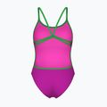 Costume da bagno intero donna Arena Lace Back Solid very fuchsia/team green 2
