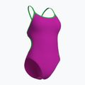 Costume da bagno intero donna Arena Lace Back Solid very fuchsia/team green 4