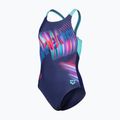 Costume da bagno intero per bambini arena Lit Logo V Back L navy/water 3
