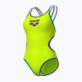 Costume da bagno intero donna arena One Double Cross Back One Piece artic lime/plum/blue cosmo 3