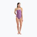 Costume da bagno intero donna arena Floral Challange Back violet multi/artic lime 2